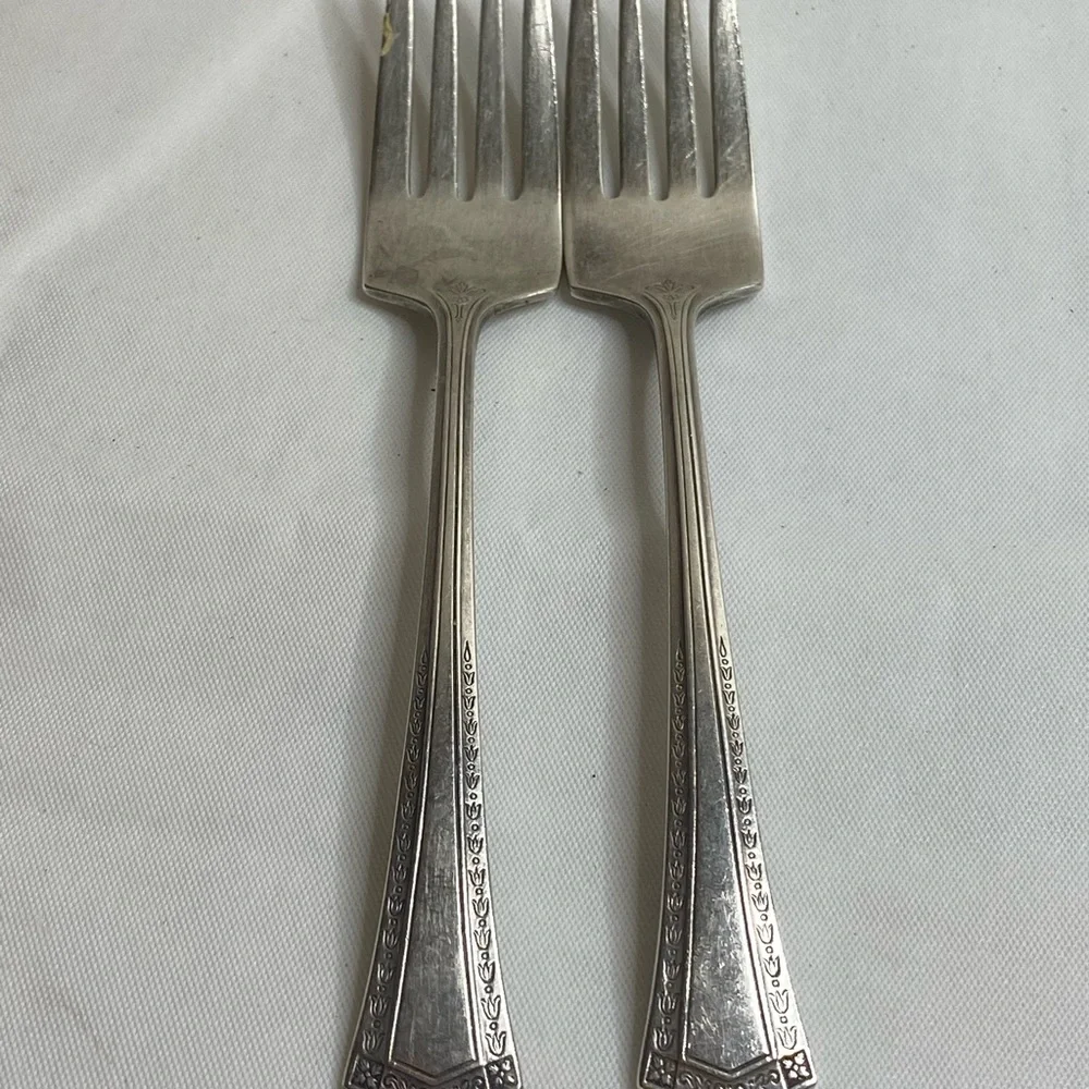 Lot Of 2 Vintage Universal Silver Overlaid Fork Silverplate 6 inches